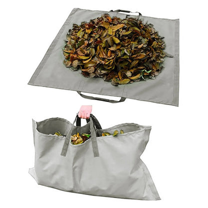 Heavy duty recyclable garden tote for yard waste, green color, with hook-and-loop fasteners