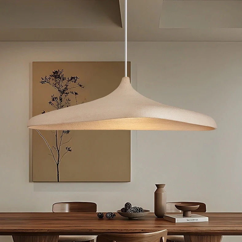 Japanese retro atmospheric creative bar lamp in fern brown and textured white finishes showing creative design details