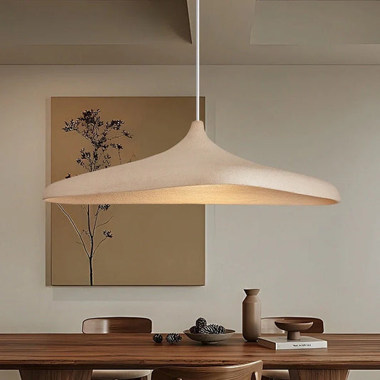 Japanese retro atmospheric creative bar lamp in fern brown and textured white finishes showing creative design details