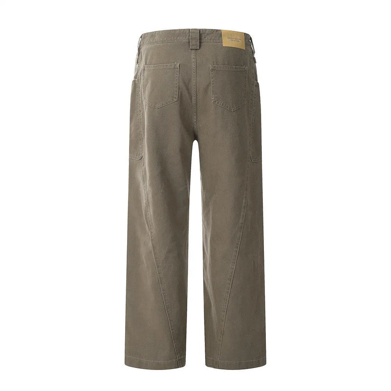 Men's Denim Work Trousers in Cotton with Mid Waist and Leisure Fit, Available in Black, Brown and Coffee, Sizes XS to XXL for Youth Casual Wear