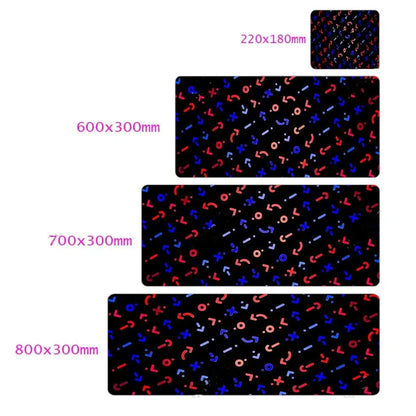 Character gaming mouse pad with 300x800mm surface and rubber base for precise tracking