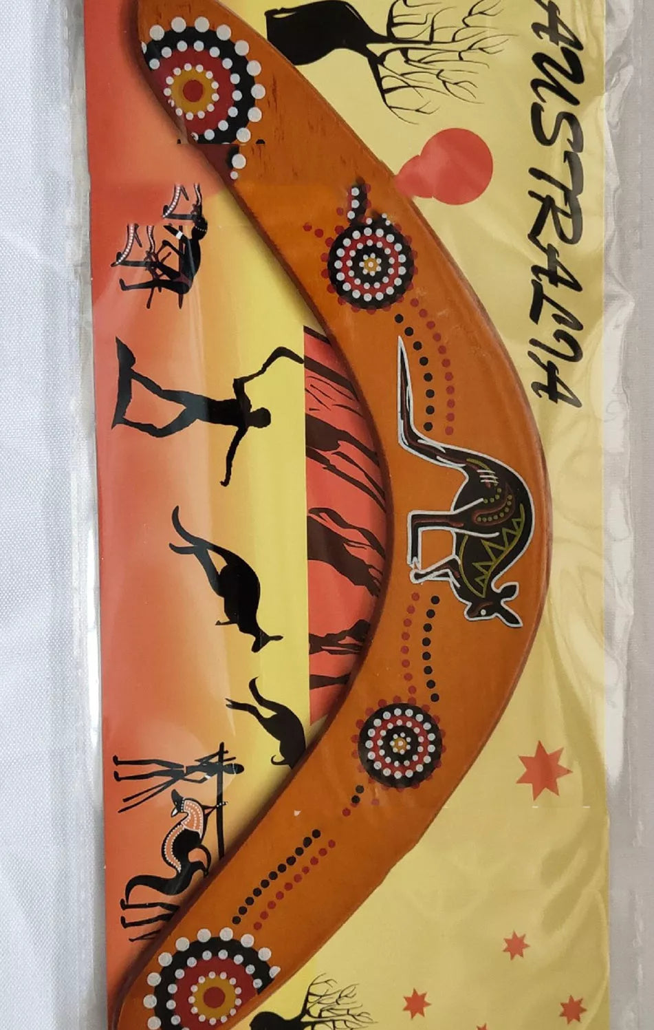 Black wooden revolving dart with kangaroo design for outdoor sports
