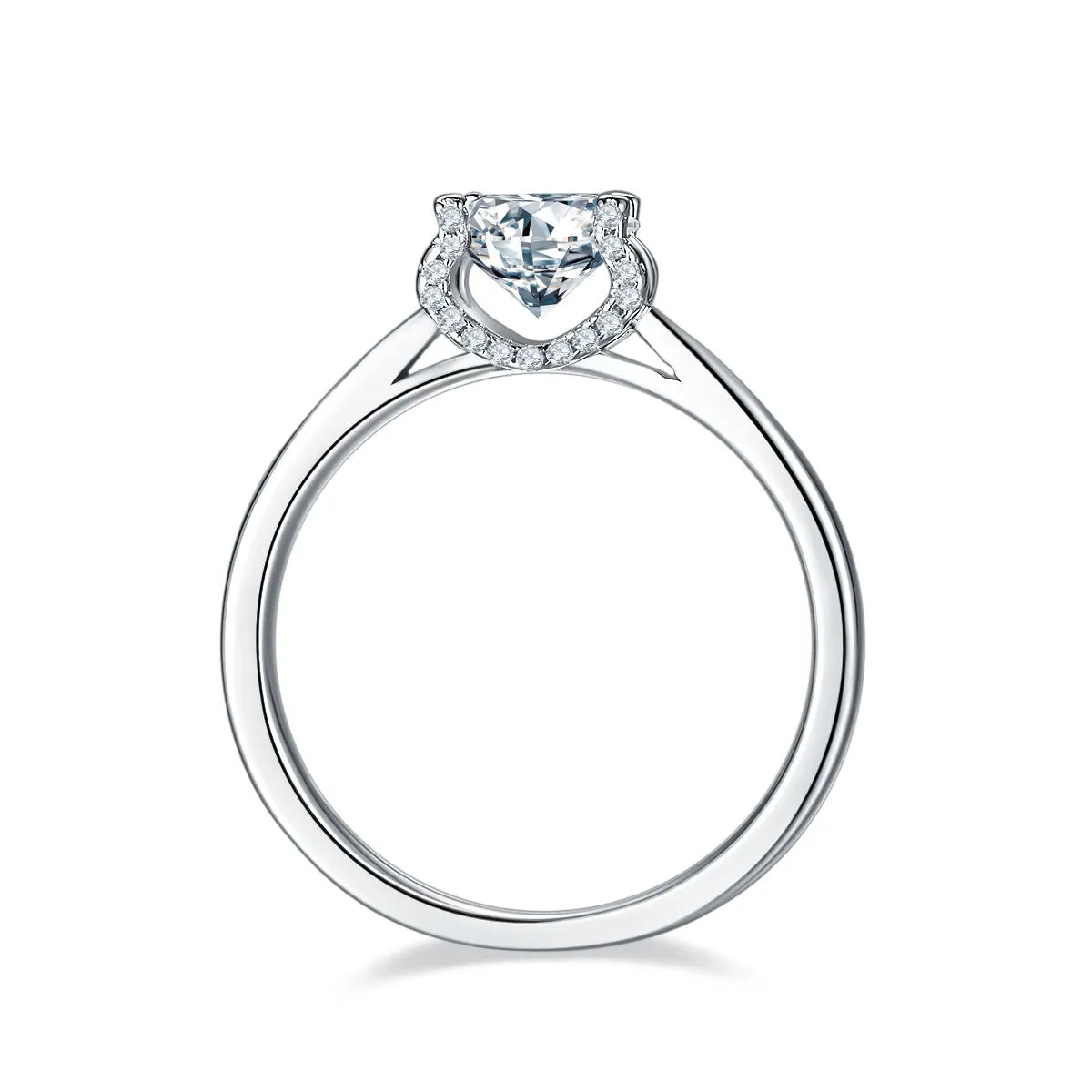 Star Guardian 1-carat moissanite wedding ring set in S925 silver with platinum plating, sizes 5-9, gift box and GRA certificate