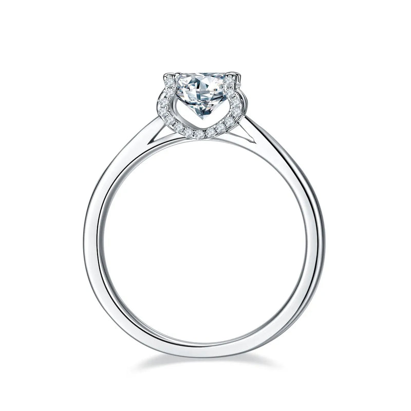 Star Guardian Wedding Ring Set with 1-Carat Moissanite, S925 Silver and Platinum-Plated Finish, Sizes 5-9, Includes GRA Certificate and Diamond Pen Inspection, Gift Box Packaging
