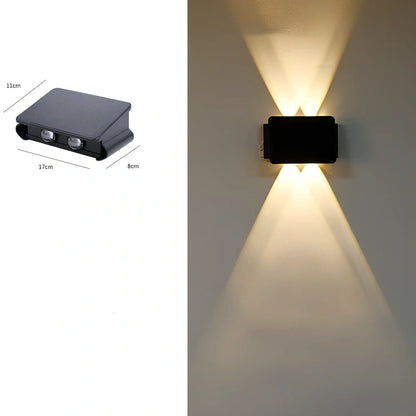Solar outdoor corridor waterproof wall lamp in ABS with 2000mAh battery and IP66 rating for 6-12 hour LED lighting