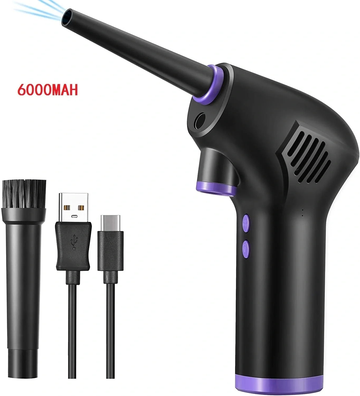 Cordless air duster for cleaning electronics with powerful airflow and ergonomic design