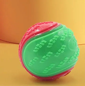 TPR dog training ball with sounding feature in assorted colours including red blue and luminous options