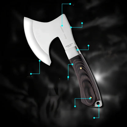 Outdoor Tactics camping axe with 57cm length, 49HRC stainless steel blade for chopping wood in garden or logging