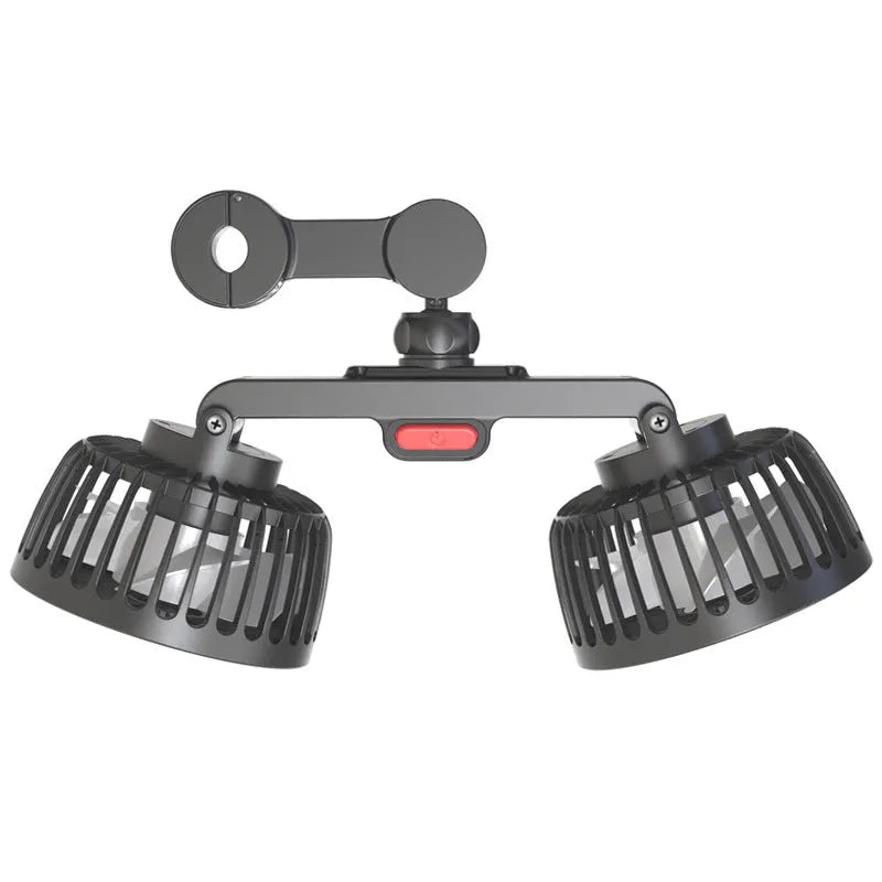 Car USB rear pillow single head fan with 10W power and 5V USB charging, offering adjustable airflow for vehicle cooling in black colour