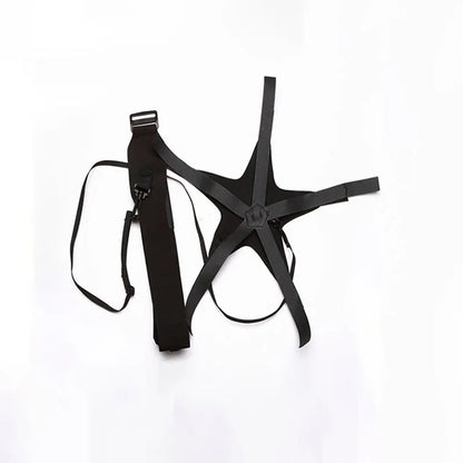 Black static football juggling belt with 2m length made from diving suit fabric on grass