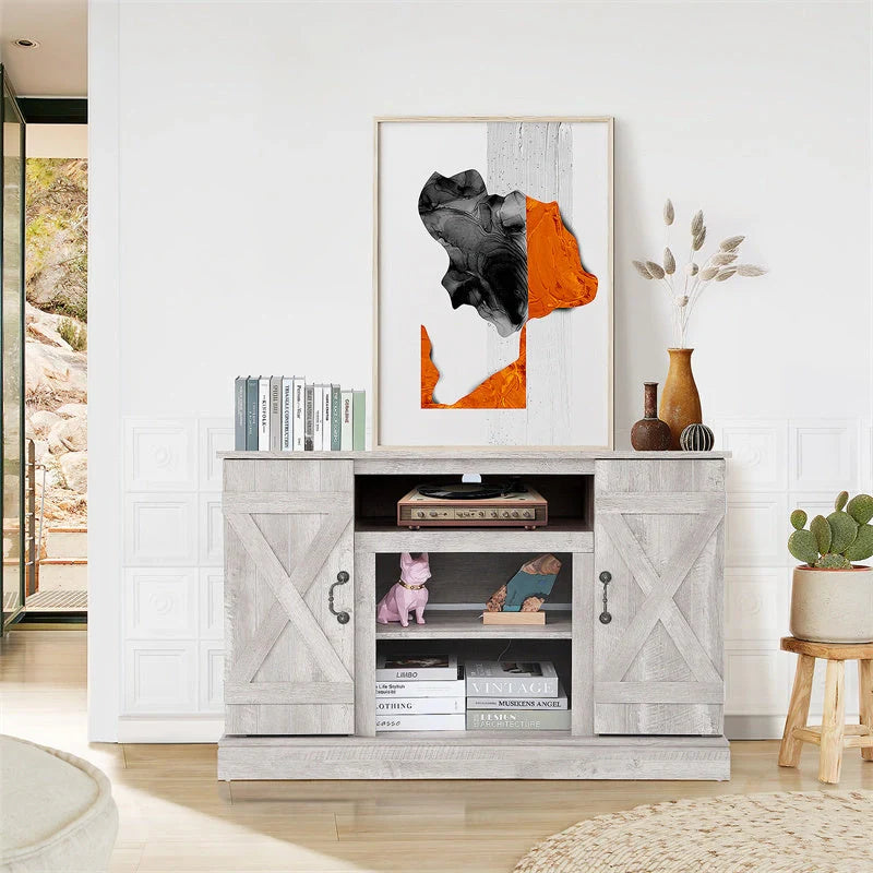 Vintage Wooden TV Cabinet in living room setting