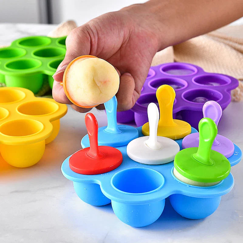 Silicone popsicle mold for making homemade ice cream and frozen treats in various colors