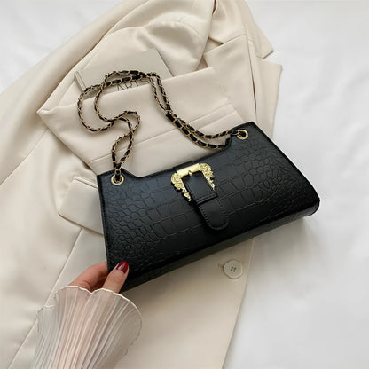 Women's PU small square crossbody shoulder bag with single strap, sandwich pocket, and phone bag in black, white, green, orange, or rose pink