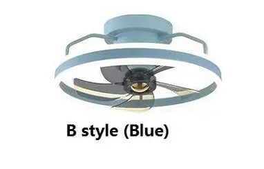 Simple Fashion modern ceiling fan with integrated light and white blades on a white ceiling.