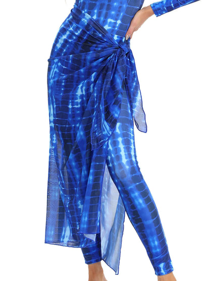 Conservative Muslim women's swimwear three-piece set with apron in polyester fabric