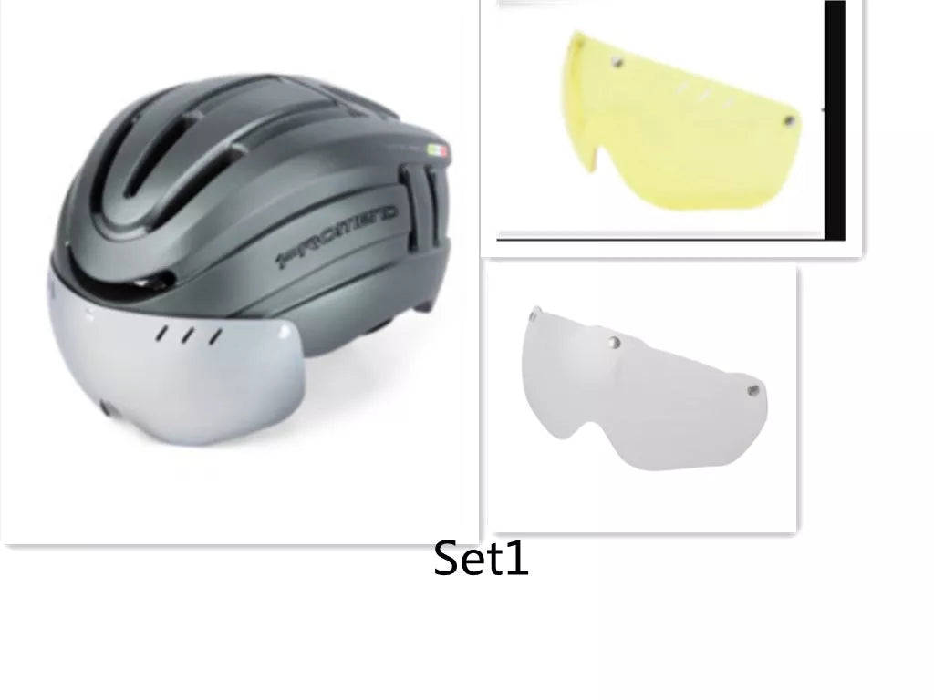 Mountain bike helmet with LED warning light and ventilation system