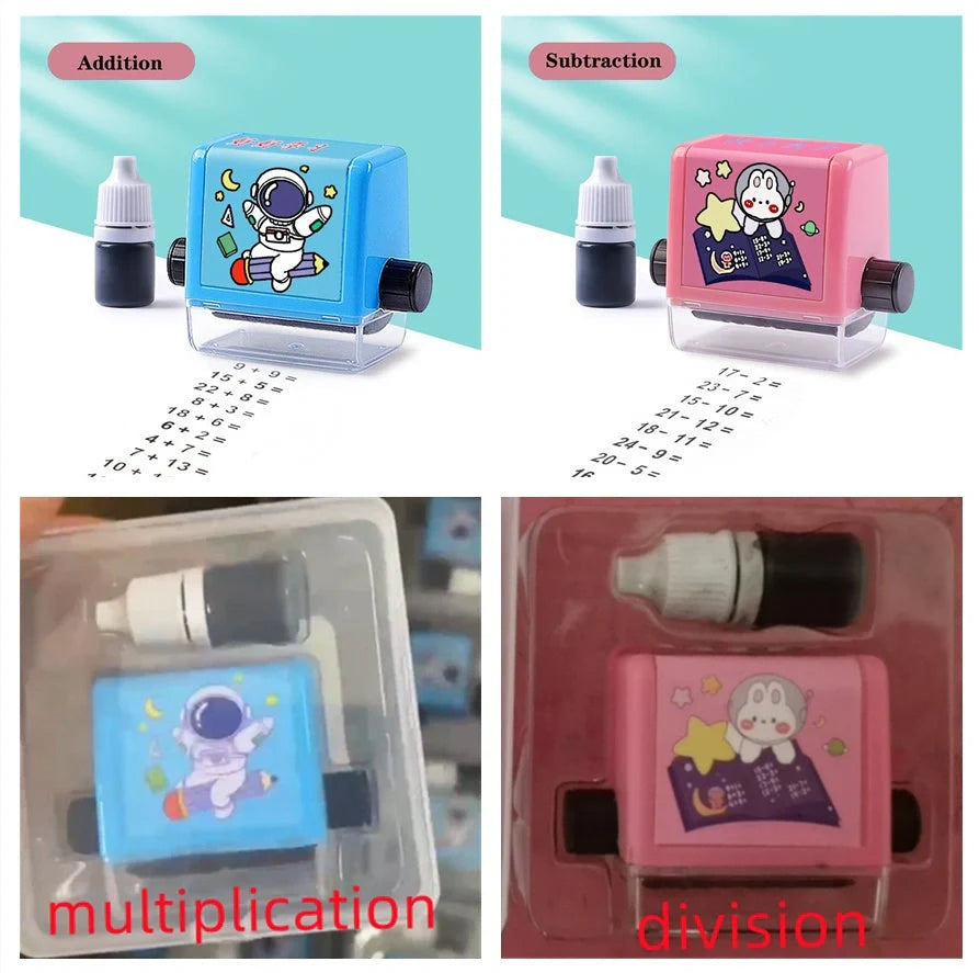 Math Roller Stamp for addition, subtraction, multiplication, and division practice