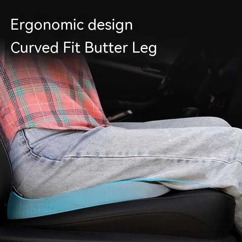 Curved bevel seat cushion in solid colour for tailbone support with memory foam core