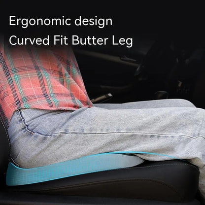 Curved bevel seat cushion in solid colour for tailbone support with memory foam core