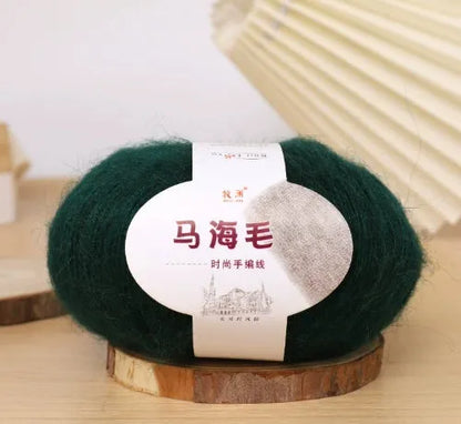 Mohair scarf DIY kit with wool ball and hand-weaving instructions for 180cm spring accessory