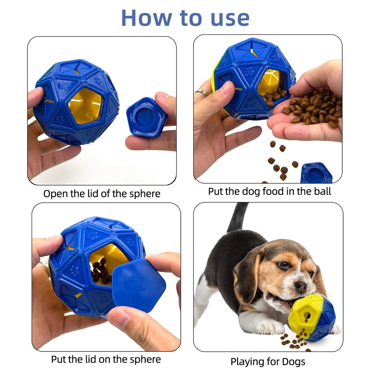 Chew-resistant dog puzzle feeder ball in red colour designed for interactive food dispensing