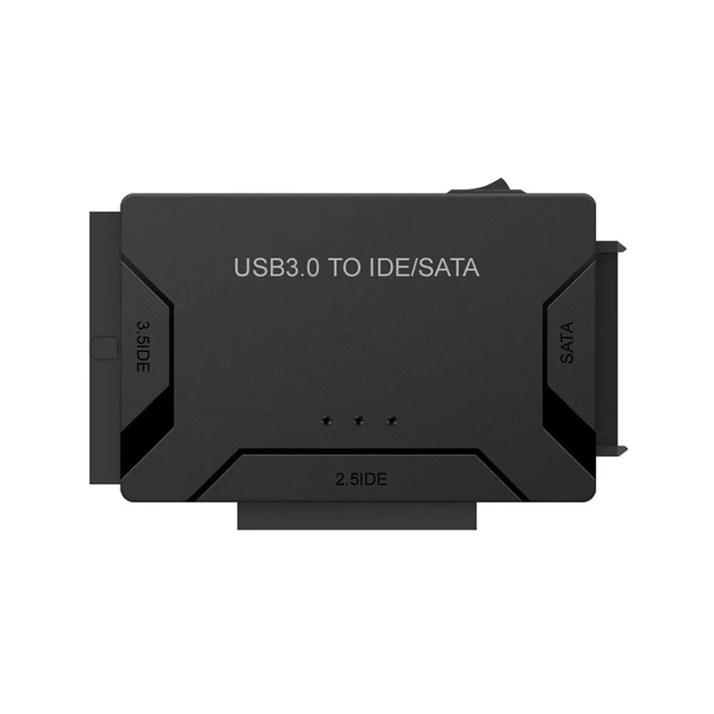USB to IDE and SATA hard disk adapter with power supply and cables for desktop drive connectivity