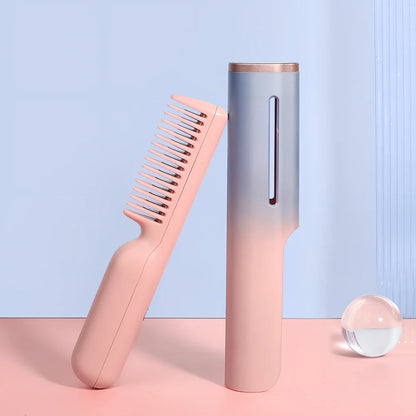Wireless USB heating comb with 3D gradient colour and tourmaline ceramic conductor for dry hair