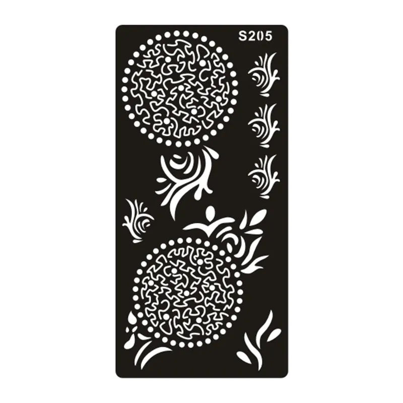 Geometric hollow design temporary tattoo sticker in Southeast Asian style on water transfer paper