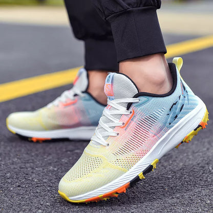 Men's and women's training sneakers with breathable mesh cloth surface and durable MD soles