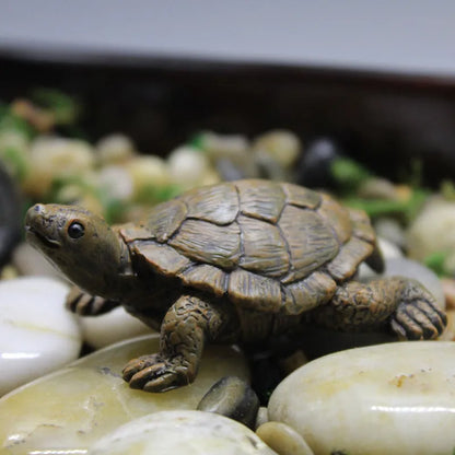 Handcrafted resin turtle garden ornament with realistic details for outdoor decoration