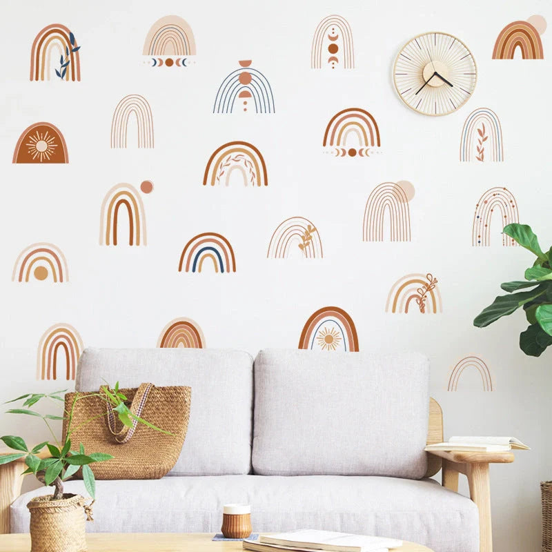 Colorful cartoon-themed waterproof wall stickers for kids' rooms