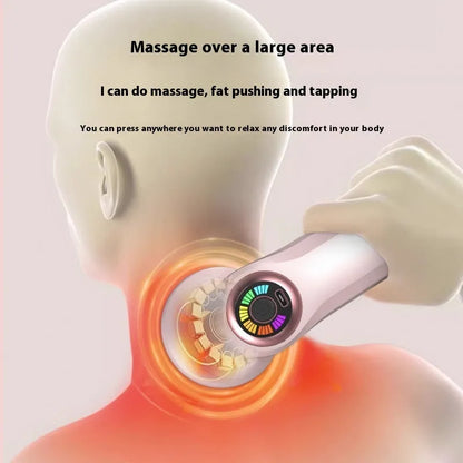 USB electric massager in black colour with meridian dredging function for back and neck relief