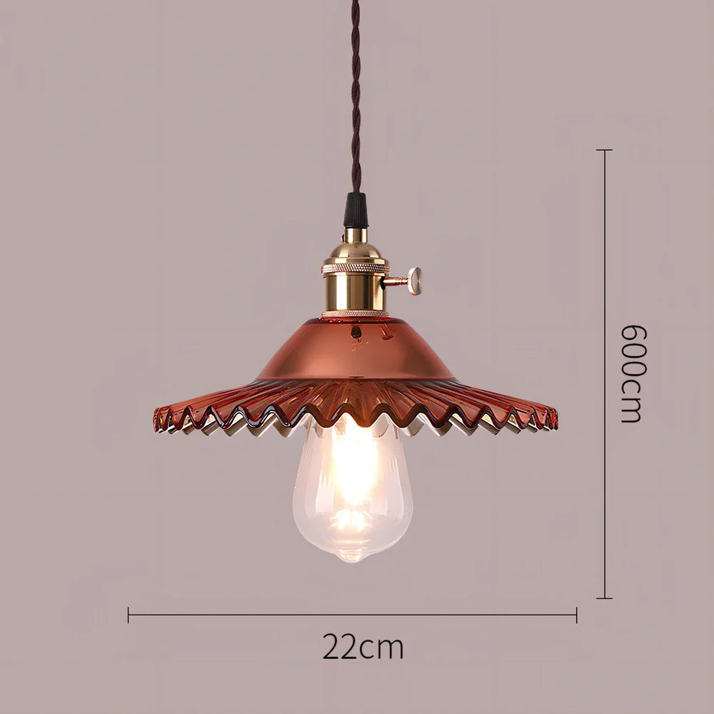 Nordic glass chandelier with copper body and adjustable 1.2m height in multiple colour options