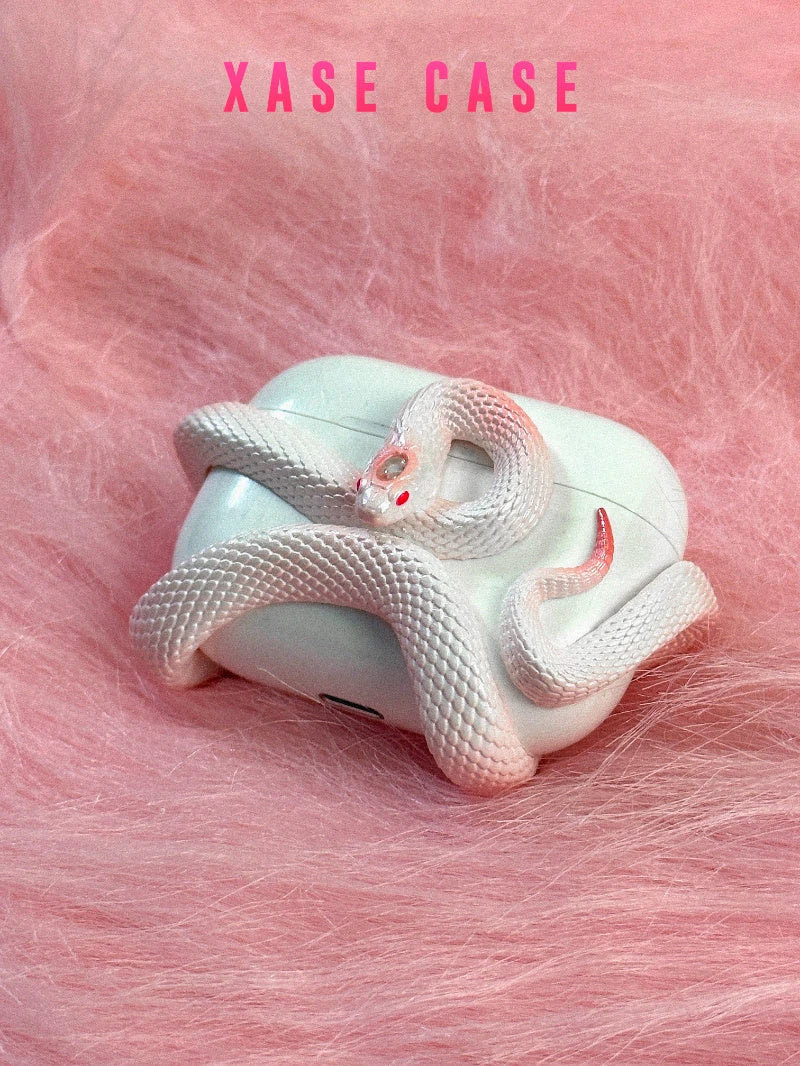 Creepy snake-themed silicone case for AirPods Pro with detailed design for Halloween and everyday style