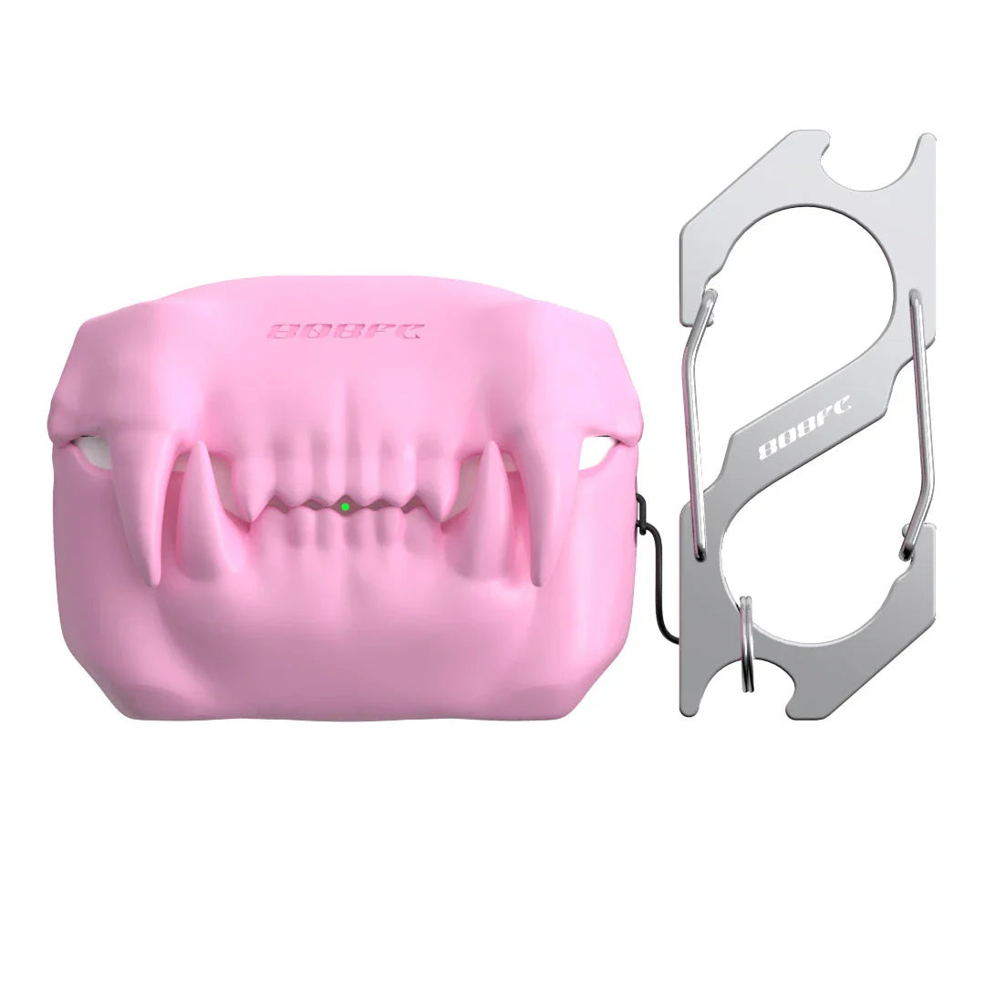 Creepy Teeth Wireless Earphone Cover for AirPods Pro in Fluorescent Green Bone, Bone White, and Carbon Black colors