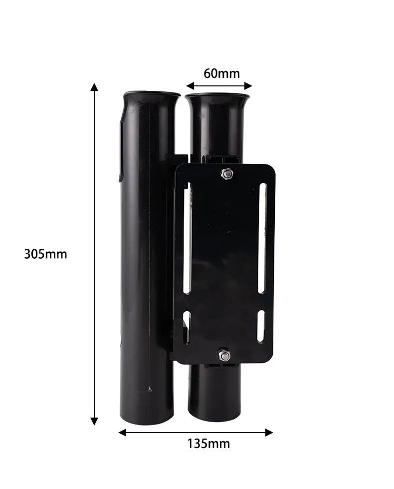 Plastic fishing rod rack with carbon clamp for motorcycle and electric bicycle mounting