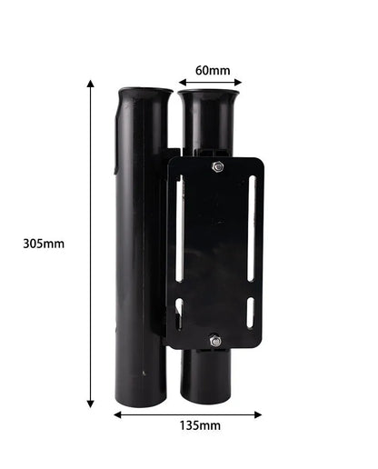 Plastic fishing rod rack with carbon clamp for motorcycle and electric bicycle mounting