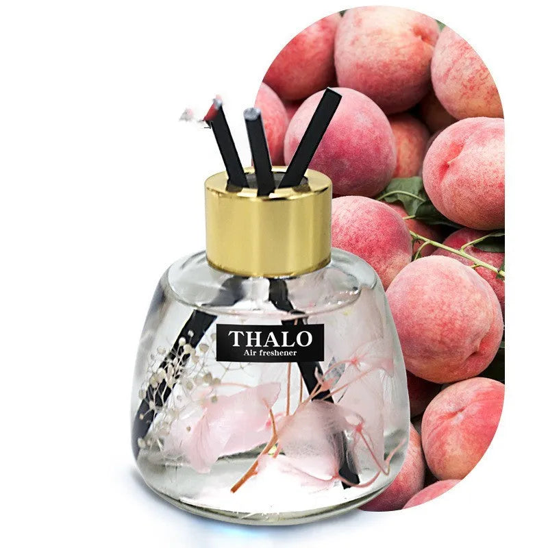 Glass car perfume ornament bottle with loose incense in six scent options for vehicle decoration