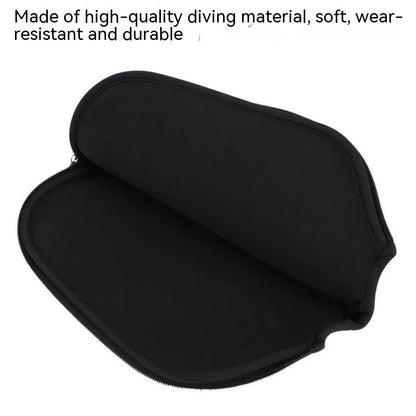 Black neoprene protective sleeve for a table tennis racket
