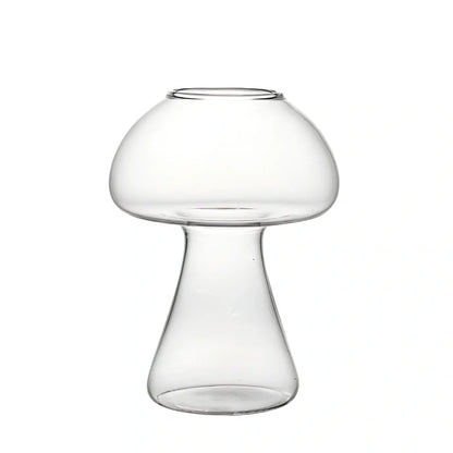 Rose flower shaped wine glass with 100ml capacity in mushroom colour showing stem and measured indicators