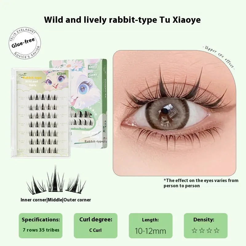 Glue-free self-adhesive false eyelashes in 0.07C high-grade fibre with hardcover seven-row packaging