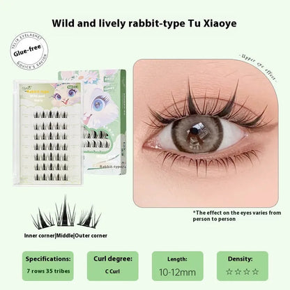 Glue-free self-adhesive false eyelashes in 0.07C high-grade fibre with hardcover seven-row packaging