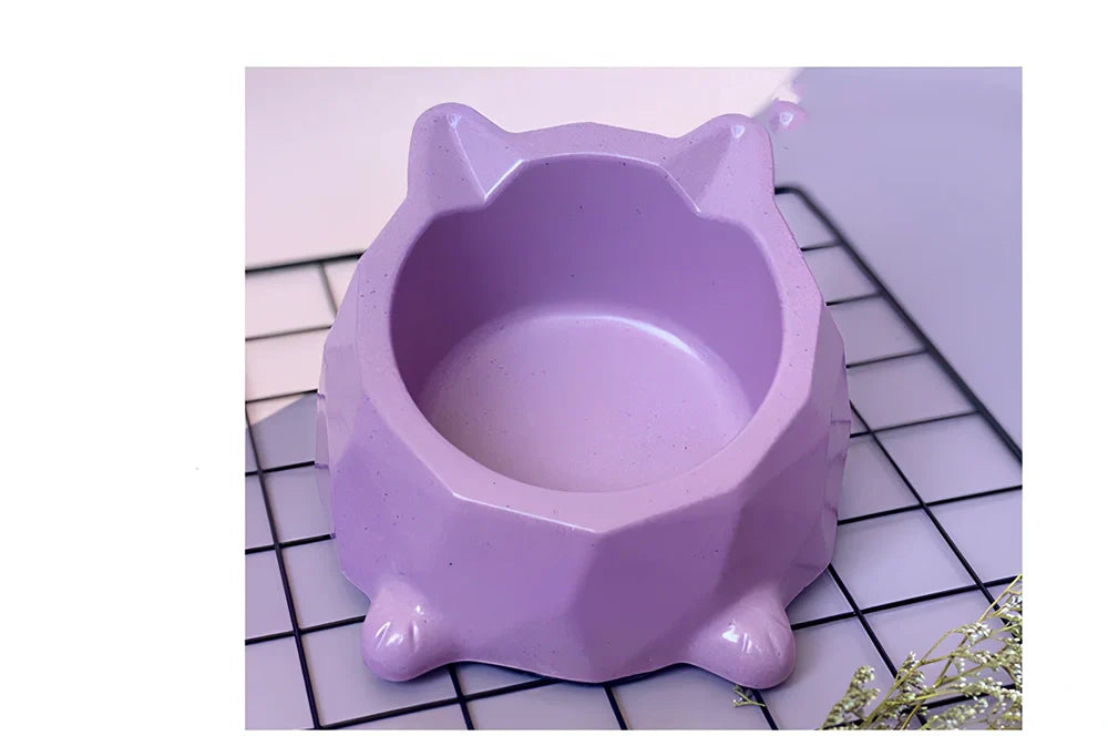 Bamboo fibre cat bowl in morning mist green colour with weighted base