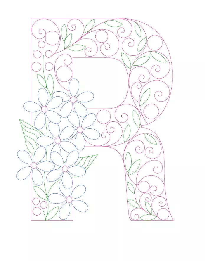 Paper Filigree Painting Kit - Letters for detailed art projects, includes A-Z templates