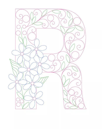 Paper Filigree Painting Kit - Letters for detailed art projects, includes A-Z templates