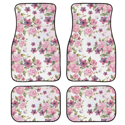 Printed rubber car foot mat set with 20mm thickness and waterproof lining in black