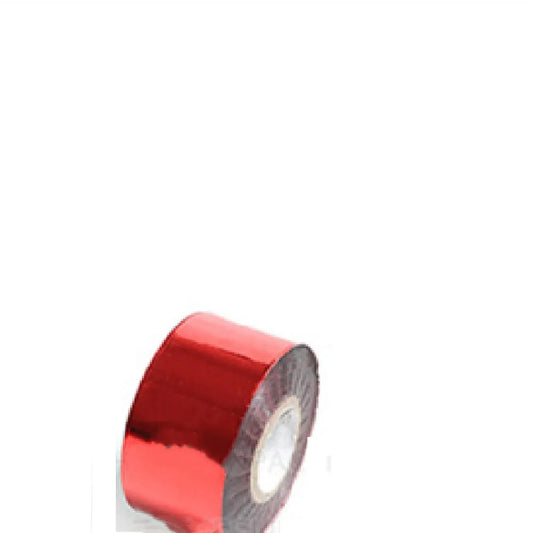 Roll of electrochemical aluminium hot foil for branding on leather and plastic, showing metallic finish and 120m length