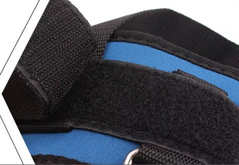 Adjustable cotton foot rope ankle strap for leg training in blue, black, and rose red