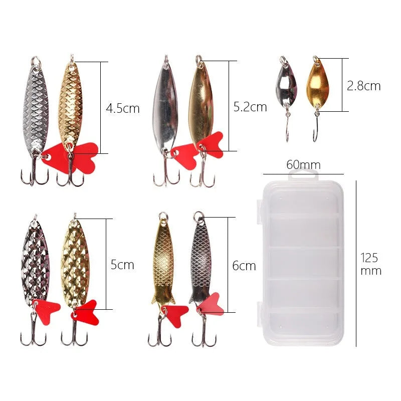 Iron pineapple fishing lure with metal sequin detailing in gold and silver colours