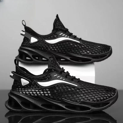 Breathable mesh sports shoes for men with a stylish lace-up design, offering comfort and versatility for everyday wear or light workouts.